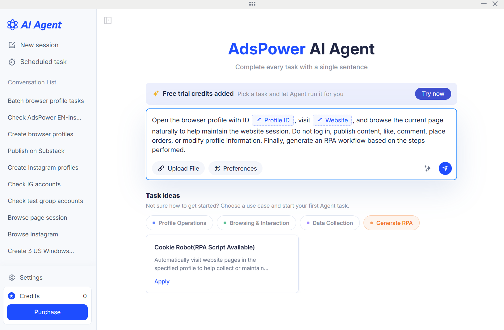 AdsPower AI Agent — Transformă sarcinile validate în fluxuri de echipă